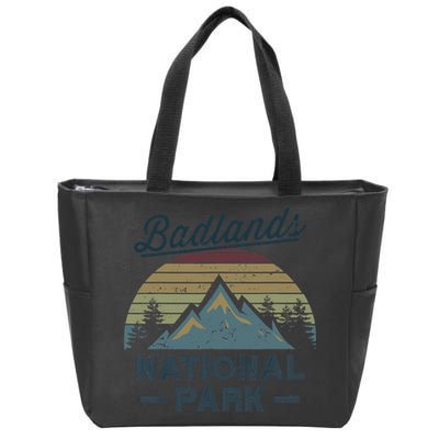 BADLANDS NATIONAL PARK SD Vintage Sunset Love Hiking Camping Zip Tote Bag