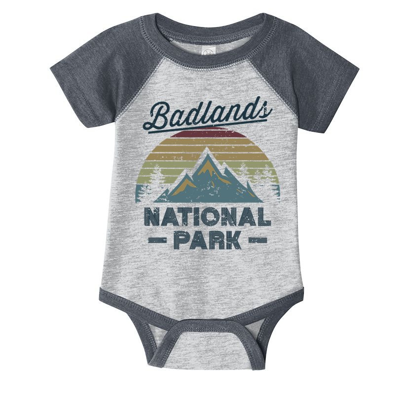 BADLANDS NATIONAL PARK SD Vintage Sunset Love Hiking Camping Infant Baby Jersey Bodysuit