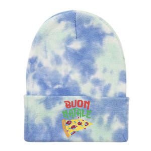 Buon Natale Pizza Funny Italian Christmas Lights Gift Cute Gift Tie Dye 12in Knit Beanie