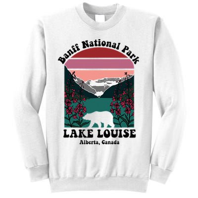 Banff National Park Lake Louise Retro Floral Mountain Sweatshirt
