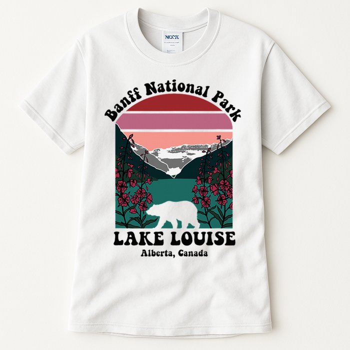 Banff National Park Lake Louise Retro Floral Mountain Tall T-Shirt