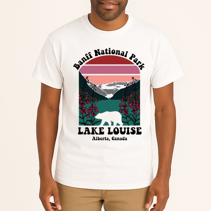 Banff National Park Lake Louise Retro Floral Mountain Tall T-Shirt