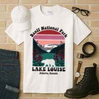 Banff National Park Lake Louise Retro Floral Mountain Tall T-Shirt