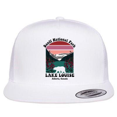 Banff National Park Lake Louise Retro Floral Mountain Flatbill Hat