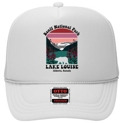 Banff National Park Lake Louise Retro Floral Mountain Trucker Hat
