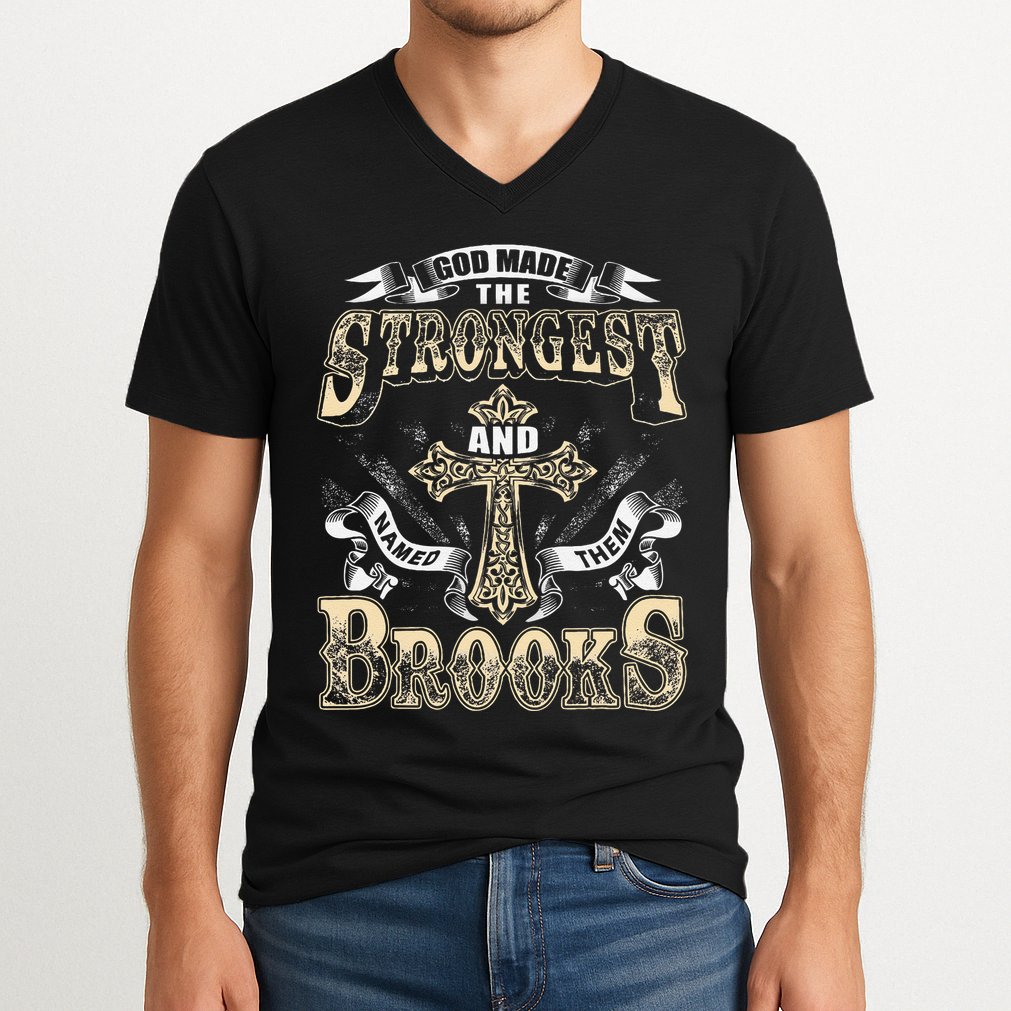 Brooks Name Personalized Brooks Last Name V-Neck T-Shirt