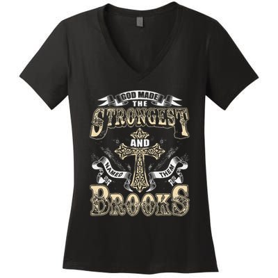 Brooks Name Personalized Brooks Last Name Women's V-Neck T-Shirt