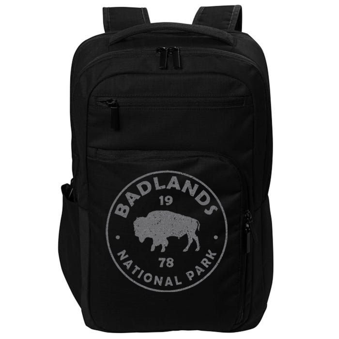 Badlands National Park Bison Vintage Hiking Souvenir Impact Tech Backpack