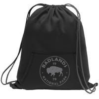 Badlands National Park Bison Vintage Hiking Souvenir Sweatshirt Cinch Pack Bag