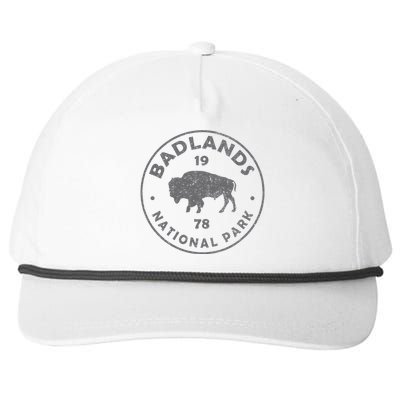 Badlands National Park Bison Vintage Hiking Souvenir Snapback Five-Panel Rope Hat