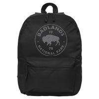 Badlands National Park Bison Vintage Hiking Souvenir 16 in Basic Backpack