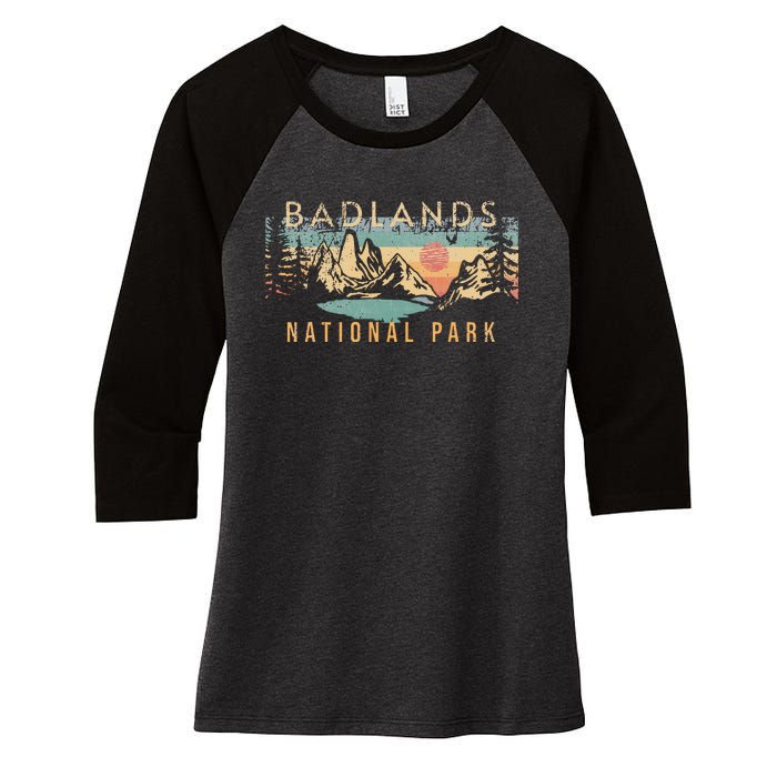 Badlands National Park Women's Tri-Blend 3/4-Sleeve Raglan Shirt