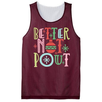 Better Not Pout Christmas Pun Distressed Mesh Reversible Basketball Jersey Tank