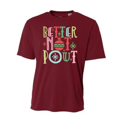 Better Not Pout Christmas Pun Distressed Youth Performance Sprint T-Shirt