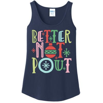 Better Not Pout Christmas Pun Distressed Ladies Essential Tank