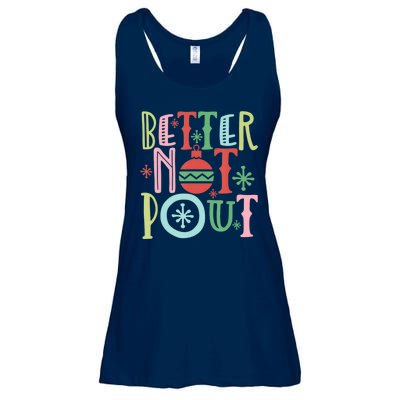 Better Not Pout Christmas Pun Distressed Ladies Essential Flowy Tank