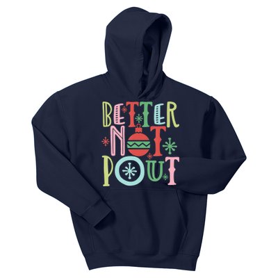 Better Not Pout Christmas Pun Distressed Kids Hoodie