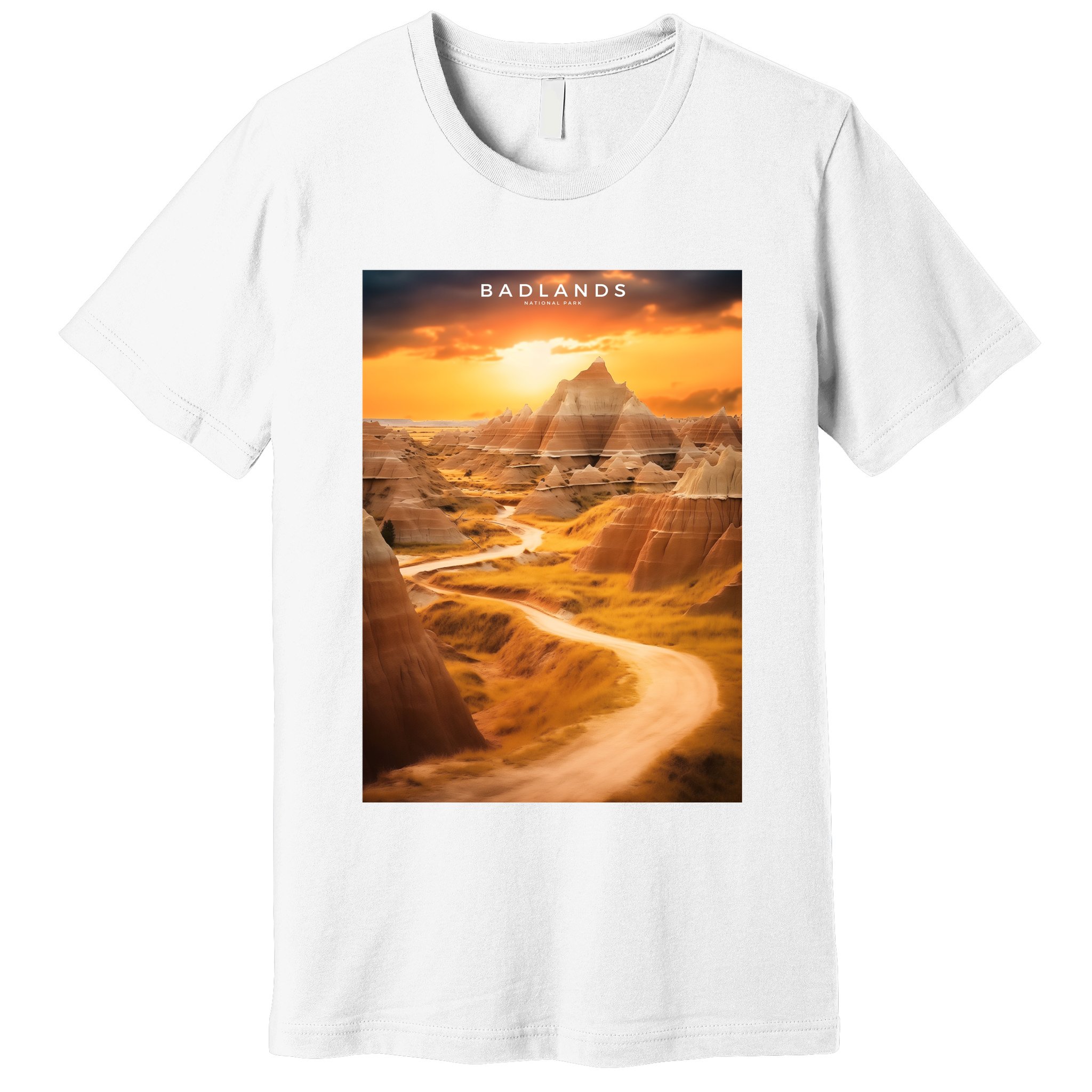 Badlands National Park Photographic Premium T-Shirt