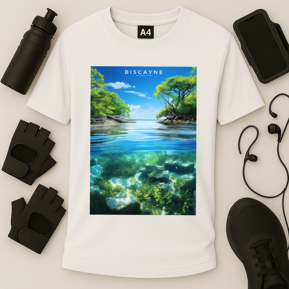 Biscayne National Park Photographic Cooling Performance Crew T-Shirt