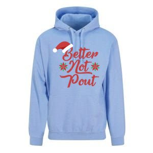 Better Not Pout Funny Christmas Song Santa Hat Holidays Gift Unisex Surf Hoodie