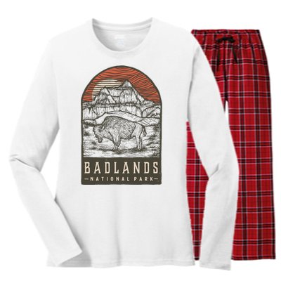 Badlands National Park Women's Long Sleeve Flannel Pajama Set 