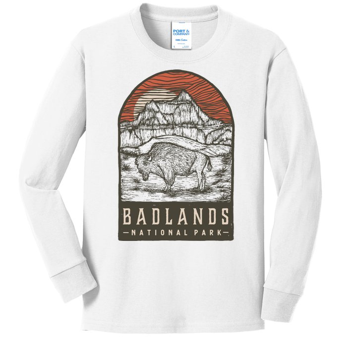 Badlands National Park Kids Long Sleeve Shirt