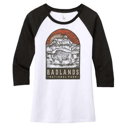 Badlands National Park Women's Tri-Blend 3/4-Sleeve Raglan Shirt