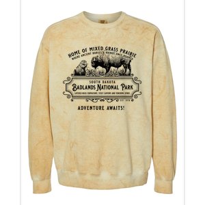 Badlands National Park South Dakota Bison Prairie Dog Colorblast Crewneck Sweatshirt