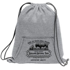 Badlands National Park South Dakota Bison Prairie Dog Sweatshirt Cinch Pack Bag