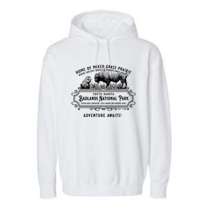 Badlands National Park South Dakota Bison Prairie Dog Garment-Dyed Fleece Hoodie