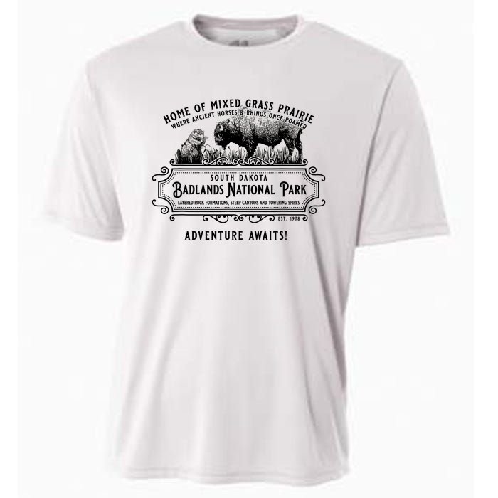 Badlands National Park South Dakota Bison Prairie Dog Cooling Performance Crew T-Shirt