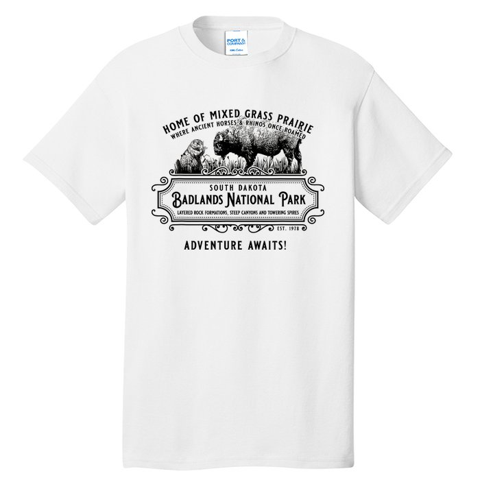 Badlands National Park South Dakota Bison Prairie Dog Tall T-Shirt