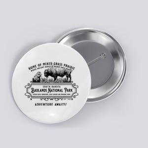 Badlands National Park South Dakota Bison Prairie Dog Button