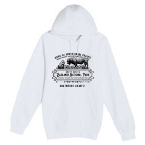 Badlands National Park South Dakota Bison Prairie Dog Premium Pullover Hoodie