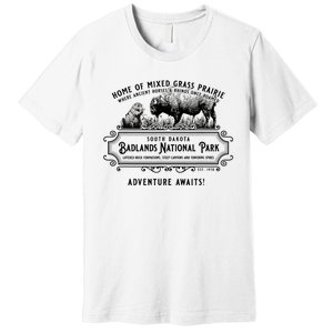 Badlands National Park South Dakota Bison Prairie Dog Premium T-Shirt