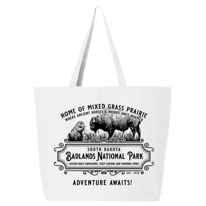 Badlands National Park South Dakota Bison Prairie Dog 25L Jumbo Tote