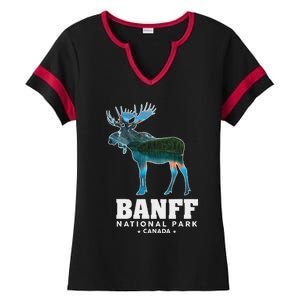 Banff National Park Canada Moose Lake Louise Souvenir Ladies Halftime Notch Neck Tee