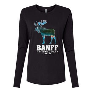 Banff National Park Canada Moose Lake Louise Souvenir Womens Cotton Relaxed Long Sleeve T-Shirt