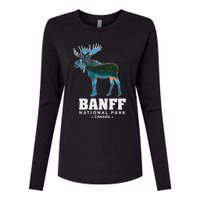 Banff National Park Canada Moose Lake Louise Souvenir Womens Cotton Relaxed Long Sleeve T-Shirt