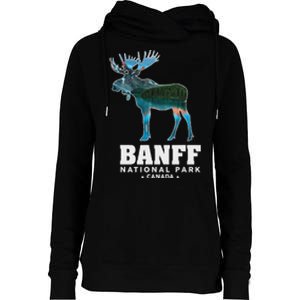 Banff National Park Canada Moose Lake Louise Souvenir Womens Funnel Neck Pullover Hood