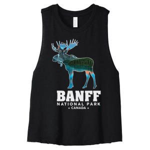 Banff National Park Canada Moose Lake Louise Souvenir Women's Racerback Cropped Tank