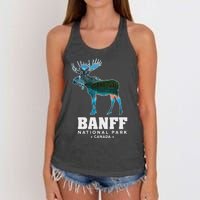 Banff National Park Canada Moose Lake Louise Souvenir Women's Knotted Racerback Tank