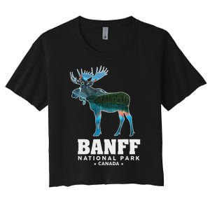 Banff National Park Canada Moose Lake Louise Souvenir Women's Crop Top Tee