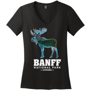 Banff National Park Canada Moose Lake Louise Souvenir Women's V-Neck T-Shirt