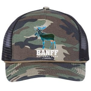 Banff National Park Canada Moose Lake Louise Souvenir Retro Rope Trucker Hat Cap