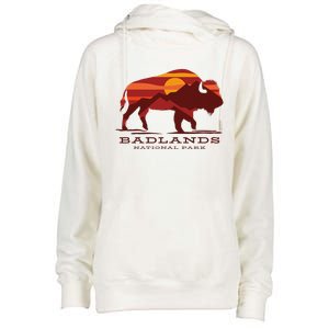 Badlands National Park South Dakota Buffalo Bison Sunset Womens Funnel Neck Pullover Hood