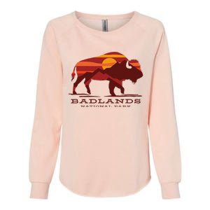 Badlands National Park South Dakota Buffalo Bison Sunset Womens California Wash Sweatshirt