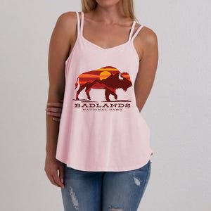 Badlands National Park South Dakota Buffalo Bison Sunset Women's Strappy Tank