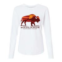 Badlands National Park South Dakota Buffalo Bison Sunset Womens Cotton Relaxed Long Sleeve T-Shirt