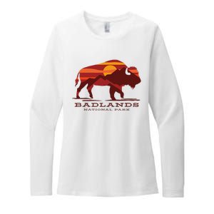 Badlands National Park South Dakota Buffalo Bison Sunset Womens CVC Long Sleeve Shirt